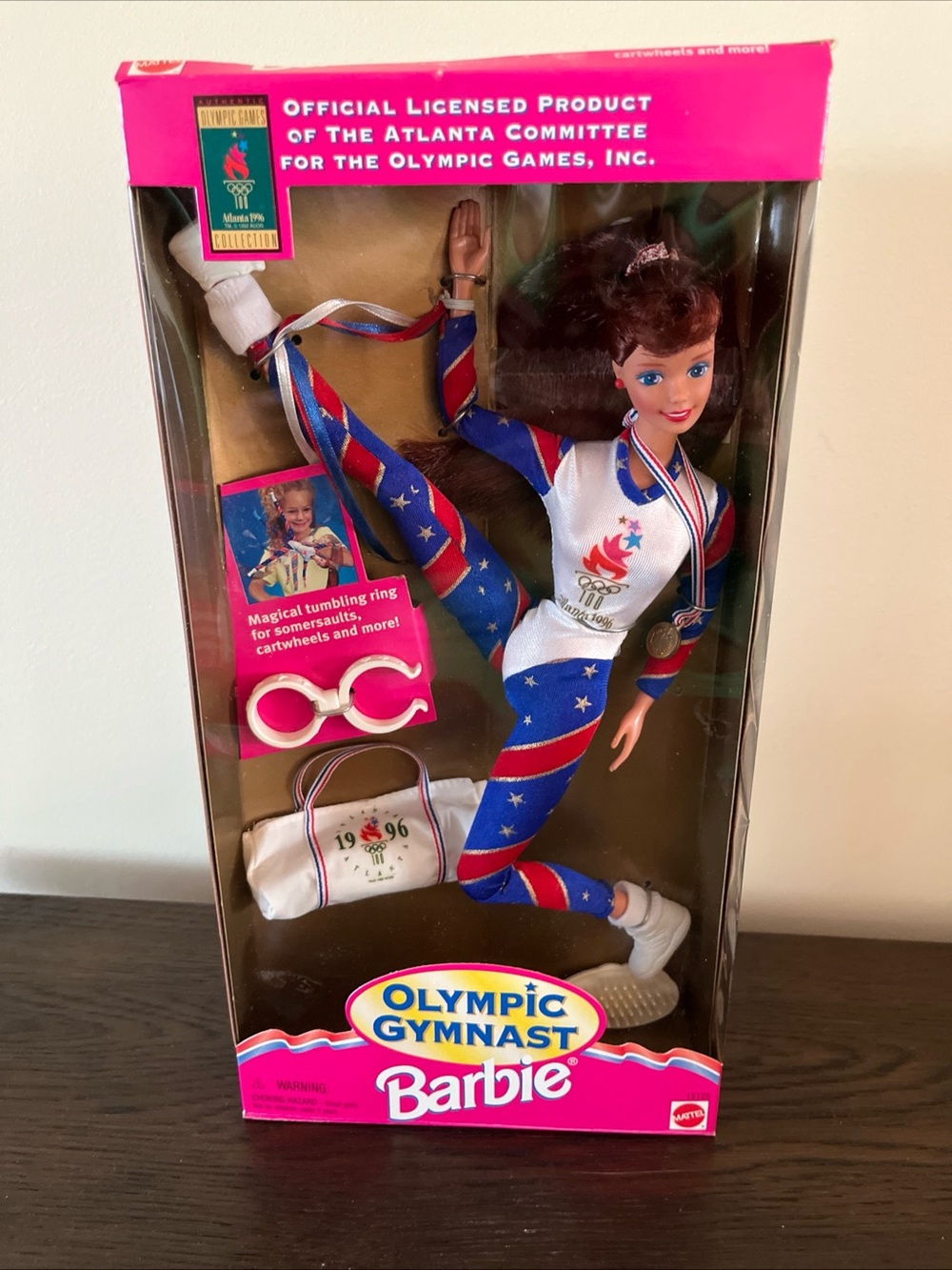 vintage 1995 NIB Olympic Gymnast Barbie (brunette)-Special Ed 1996 -see desc